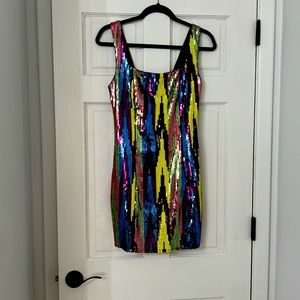 Stunning Multicolored Sequin Short Dress